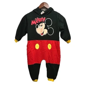 Vintage Toddler’s Jumpsuit 2-3T, Disney Baby Mickey Hooded Romper - Picture 1 of 8