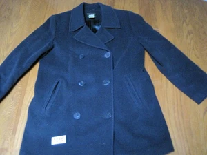 Chaqueta LL Bean Peacoat para mujer 10 R negra mezcla de lana aislante doble pecho - Imagen 1 de 18