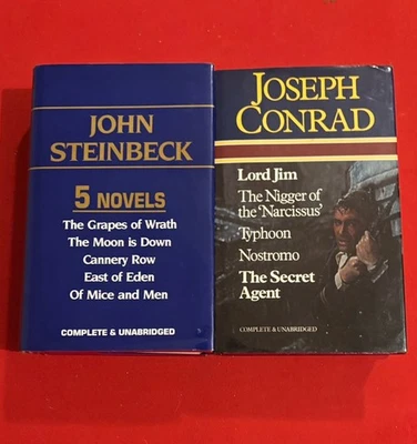 10 John Steinbeck &Joseph Conrad Titles-2 ‘Best Of’ HC Omnibus-UK Import 1980-VG Foto 1 de 4