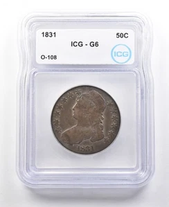 1831 Capped Bust Half Dollar O-108 G6 ICG *3049 - Picture 1 of 3