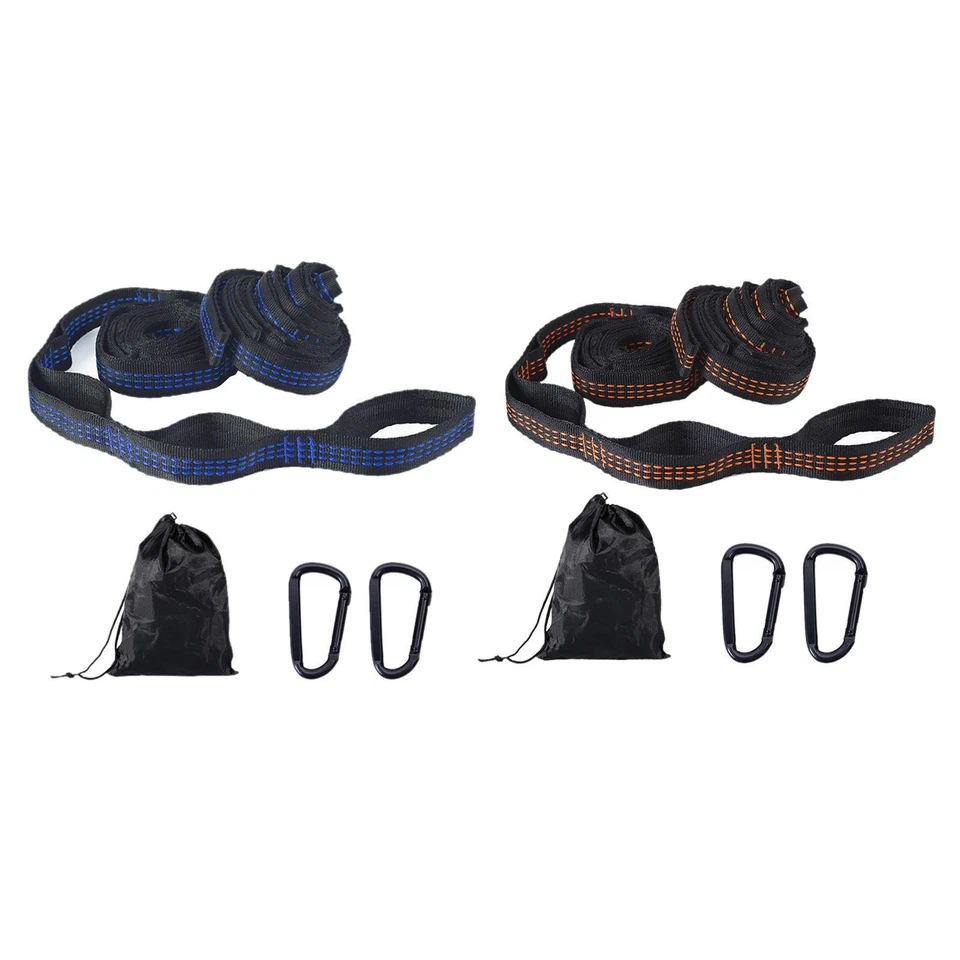 2pcs Hammock Straps, 20 Loops 20ft Long Hammock Tree Straps w/ Carabiner - Image 1 of 1