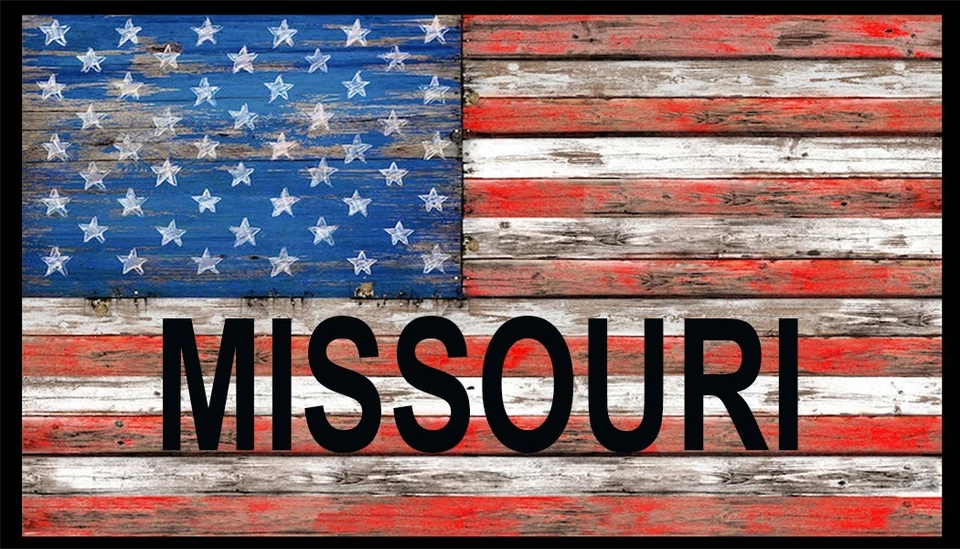 United States Flag USA Missouri Patch W/  Hook & Loop Morale Black Border I - Image 1 of 1