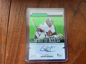 2023-24 Upper Deck Cedentials Green Auto  Leevi Merilainen Senators  #/25 - Picture 1 of 2