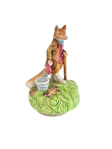 Vintage 1978 Schmid Beatrix Potter Mr Tod Keramik Spieluhr "The Entertainer" - Bild 1 von 11