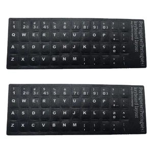 2Pcs Portuguese Keyboard Stickers Set Keyboard Skin Replacement Background Matte - Picture 1 of 9