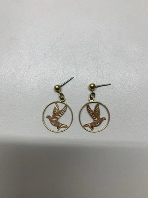 Humming Bird 10K Black Hills Gold Dangle Drop Earrings - Image 1 of 4