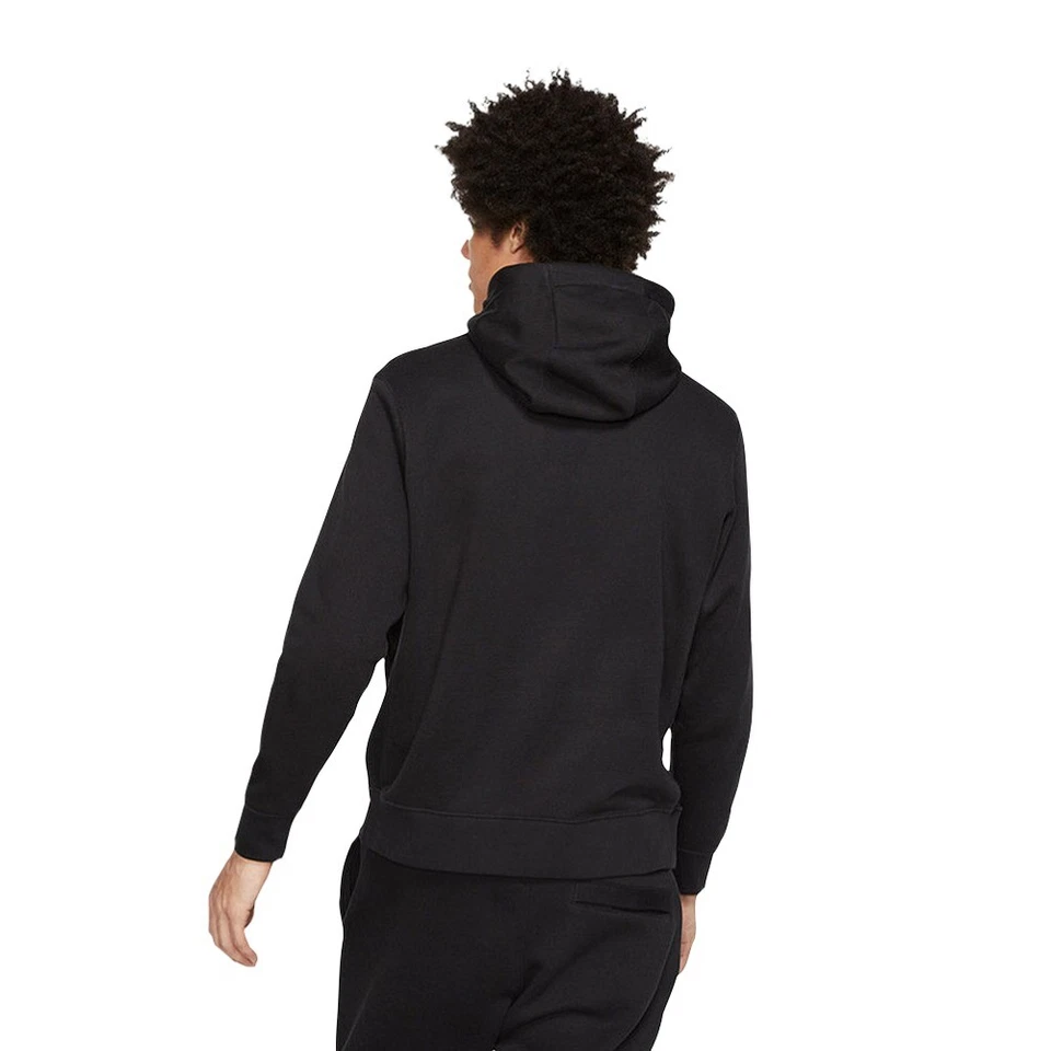 Nike Club Fleece Men's Hoodie, Small - Black/White (BV2973-010)