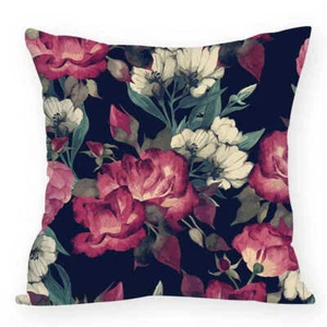 Soft Velvet Feel Ink Flower Cushions 45x45cm Choose Cover Only/Filled Cushion  - Picture 1 of 7