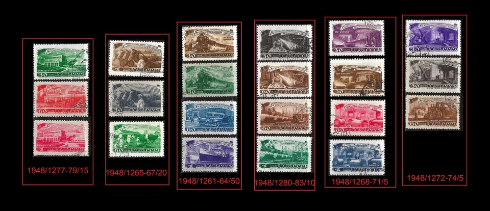 Russia. Five-Year Plan. 1948, Scott 1261-1283. Canceled. (BI#NM3) - Image 1 of 1