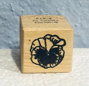 Stiefmütterchen Blume Holz montiert Gummistempel klein 1" x 1" - Bild 1 von 2