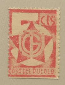 ESPAÑA GUERRA CIVIL U.G.T. CASA DEL PUEBLO -NUEVO SIN GOMA- - Picture 1 of 1