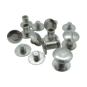 10 x Buchschrauben (Metall, Farbe: silber) - Chicago-Schrauben - Schraubnieten - Bild 1 von 19