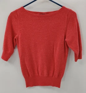 The Limited Women's Orange Pull-On Light Weight Merino wool Blend Sweater Size M - Picture 1 of 9