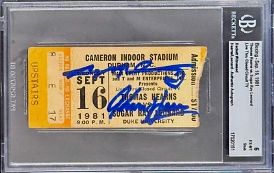 Thomas Hearns Sugar Ray Leonard Signed CCTV Ticket Leonard Wins WBA Title BAS - Image 1 of 3