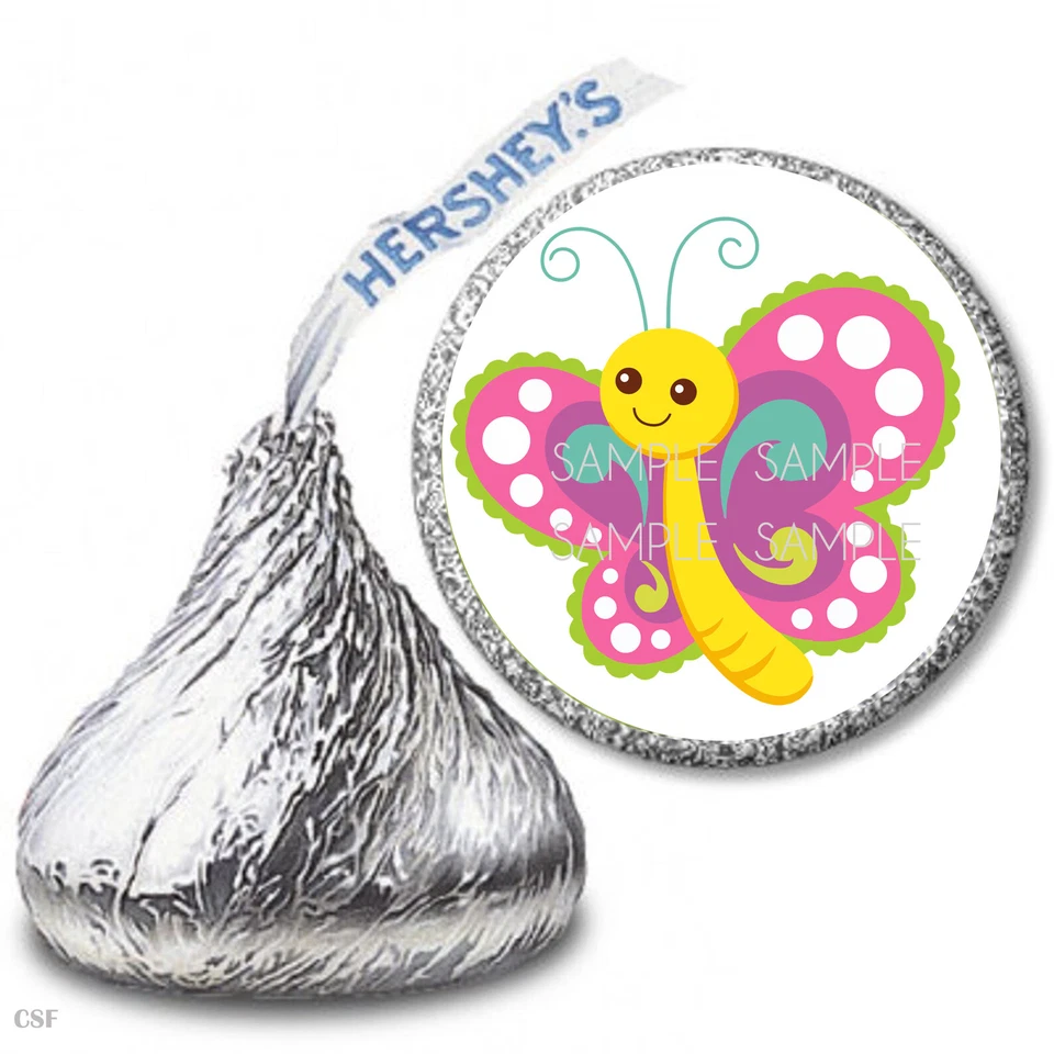 108 pegatinas mariposas dulces regalos de ducha nupcial Hershey Kiss Foto 1 de 1
