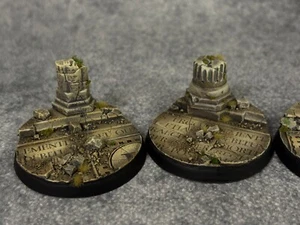 Pro Painted 50mm Sacred Ruins Bases Unreal Wargaming Warhammer 40k Age Of Sigmar - Picture 1 of 5