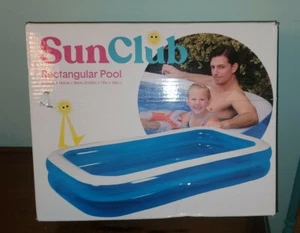 Sun Club Rectangular Pool Swimming Portable Family Lounge Pools 120” X 72” X 20” - Picture 1 of 6