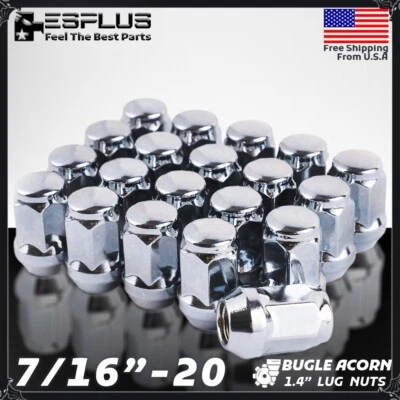 [20] Chrome 7/16-20 Acorn Wheel Lug Nut For Chevy Caprice Chevelle Camaro Malibu - Image 1 of 4