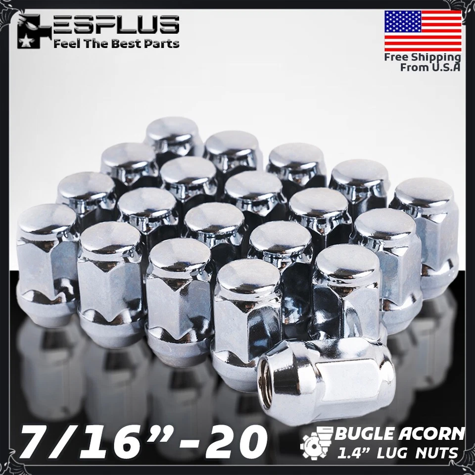 [20] Chrome 7/16-20 Acorn Wheel Lug Nut For Chevy Caprice Chevelle Camaro Malibu - Image 1 of 4