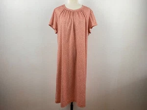 Vintage 70s Woman Lorac Original Dress Shift Muu Muu Peach White Polka Dots Midi - Bild 1 von 6
