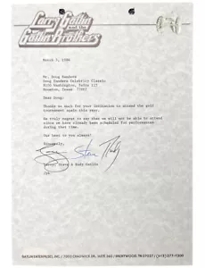 Lettera digitata firmata autografata Gatlin Brothers a Doug Sanders JSA - Foto 1 di 1
