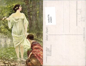 478423,Künstler Ak K. Marhold Wie im Märchen Frau i. dünnen Kleid Fluss Erotik - Picture 1 of 1