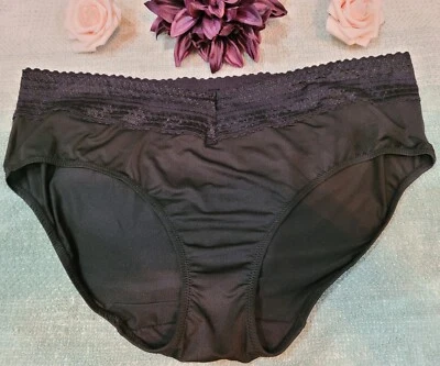 3X/10 WARNERS NO MUFFIN TOP Microfiber With Lace HIPSTER Panty~Style# 1091P nwot - Image 1 of 4