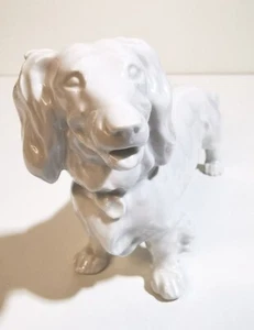 MEISSEN FIGUR HUND DACKEL WEISS ERICH HÖSEL 1.WAHL 23,5cm 543 - Bild 1 von 5