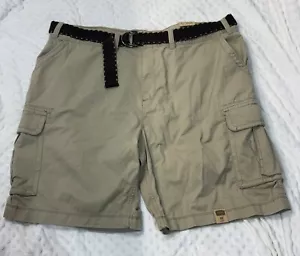 NWT The Foundry Shorts Men 48 Khaki 11" Inseam Cargo High-Rise With Belt - Picture 1 of 7