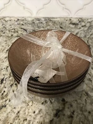 Akcam 6" Glass Bowls  Gold Sparkle Made in Turkey Brand New Set of 4 - Image 1 of 4