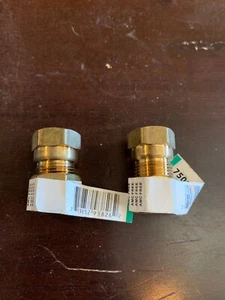1/2" x 3/8" female coupler Lot x2pcs compression fitting, FLF 766 750066-0806 - Picture 1 of 3