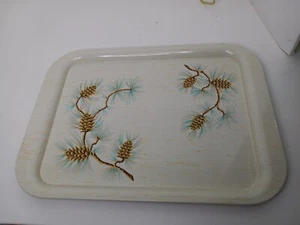 Bandeja de regazo de metal MCM vintage decoración otoño otoño bellotas 10,5" x 14,5" - Imagen 1 de 3