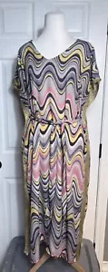 Ashley Stewart Colorful Boho Full Length Dress. Size 14/16 Church Dress - Picture 1 of 8