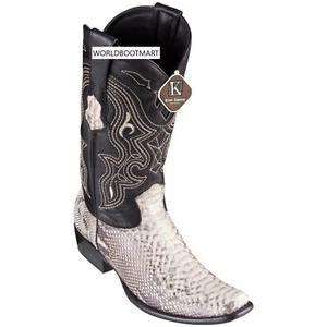 King Exotic NATURAL PYTHON SNAKE Western Boot Dubai Square Toe EE 4795749 - Picture 1 of 3