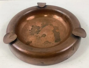 Vintage Solid Copper Hand Finish Ashtray Cigarette Cigar Tobacciana - Picture 1 of 4