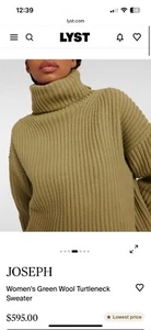 JOSEPH - HIGH NECK CARDIGAN STITCH TURTLENECK - TAN - SZ XS. Price 590 - Picture 1 of 7