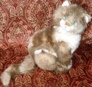 Russ Cat Victoria 12" Tall Kitty Brown Golden White Blue Eye Sitting Well Made O - Picture 1 of 4