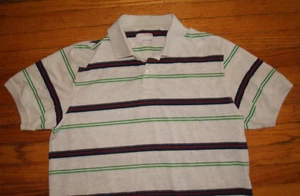 Peter England Poloshirt grau mit blau rot grün gestreift Herren Large Neu! - Bild 1 von 8