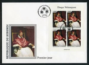 BURUNDI 2022 DIEGO VELASQUEZ INNOCENT X SHEET FDC - Picture 1 of 1