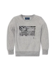 Polo Ralph Lauren Boys' Camo-Patterned Flag Sweater - Big Kid Size-M (10-12) - Picture 1 of 2