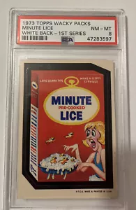 WACKY PACKAGES 1973 SERIES 1 MINUTE LICE PSA 8 NMMT LOW POP-TOUGH! - Picture 1 of 2