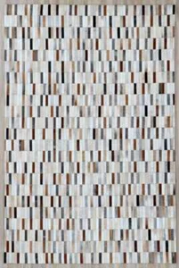Leather Carpet Hand Woven Patchwork Decorative Rug Animal Hair Hide Area Rugs - Picture 1 of 3