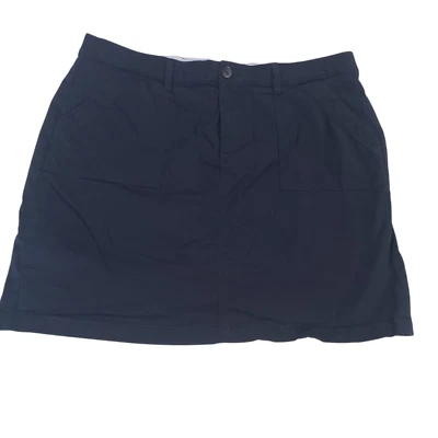 Croft & Barrow A LIne Mini Skort Womens Black 16W Canvas Stretch City Casual - Image 1 of 4