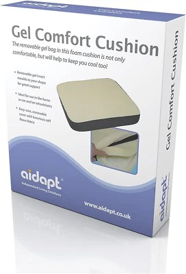 AIDAPT Gel Cushion Removable Fleece Cover Wheelchair, Scooter, Chairs Pressure Relieve