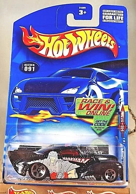 Hot Wheels #091 He-Man Series 2002 1/4 '41 Willy's Coupe negro con base Malaysia Foto 1 de 4
