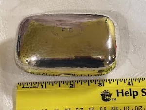c.1915 Tiffany hammered Sterling Silver Soap Dish Box case gilt 4.9 oz - Picture 1 of 5