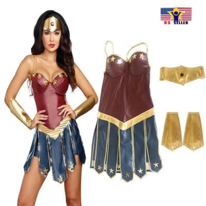 Wonder Woman Sexy Cosplay Costumes Adult Justice League Super Hero Halloween - Picture 1 of 11