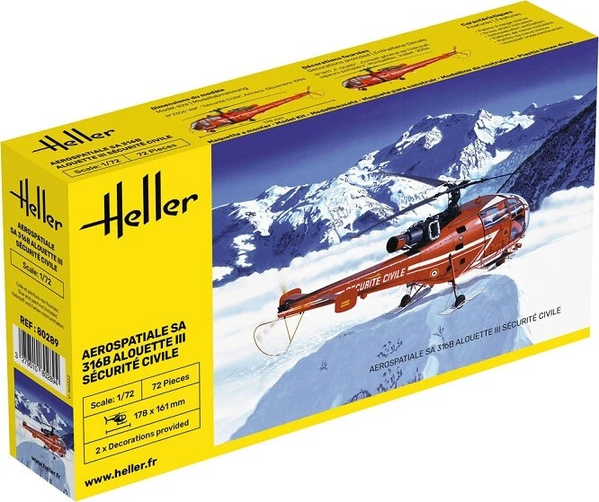 Heller 80289 - 1:72 Aerospatiale Alouette III Sécurité Civile - Nuovo - Immagine 1 di 1