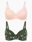 BNWT M&S 2 Pack Cotton Padded Wired Full Cup Bras  UK 32E            (ST337/194)