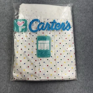 Vintage Carters Crib Skirt Percale Polka Dot Primary Colors Classic Minimal NOS - Picture 1 of 4